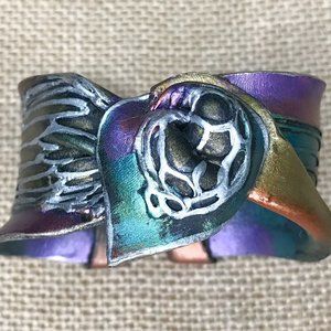 Jewel Tones Paper Mache ? Cuff Bracelet